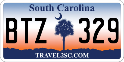 SC license plate BTZ329