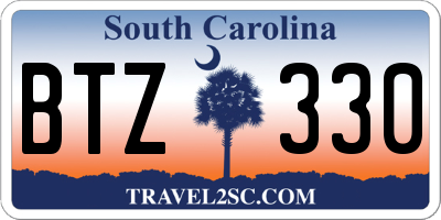 SC license plate BTZ330