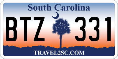 SC license plate BTZ331