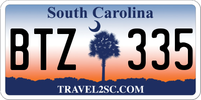 SC license plate BTZ335