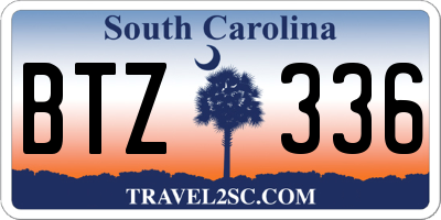 SC license plate BTZ336