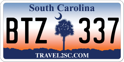 SC license plate BTZ337