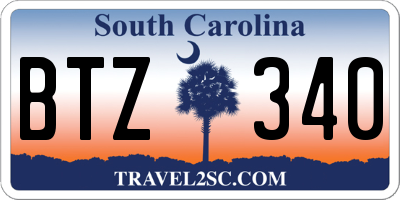 SC license plate BTZ340
