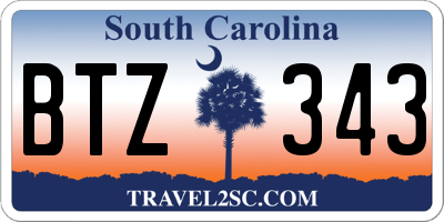 SC license plate BTZ343