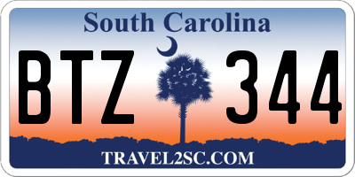 SC license plate BTZ344