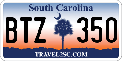 SC license plate BTZ350