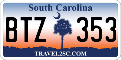 SC license plate BTZ353