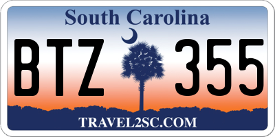 SC license plate BTZ355