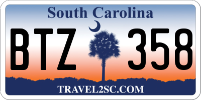 SC license plate BTZ358