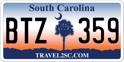 SC license plate BTZ359