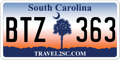 SC license plate BTZ363