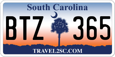 SC license plate BTZ365