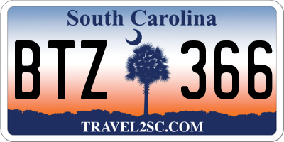 SC license plate BTZ366