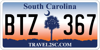 SC license plate BTZ367