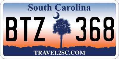 SC license plate BTZ368
