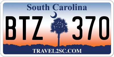 SC license plate BTZ370