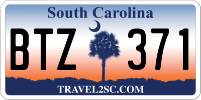 SC license plate BTZ371