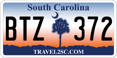 SC license plate BTZ372