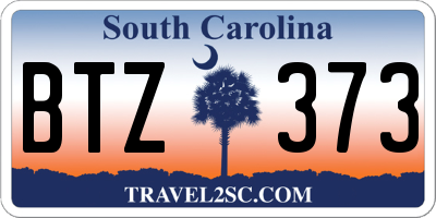 SC license plate BTZ373