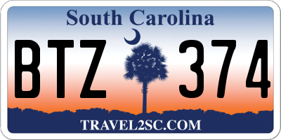 SC license plate BTZ374