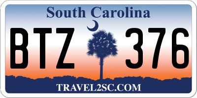 SC license plate BTZ376
