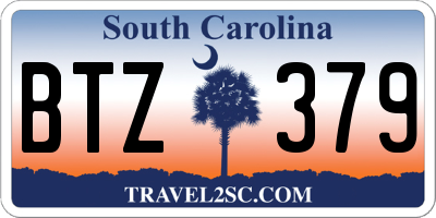 SC license plate BTZ379