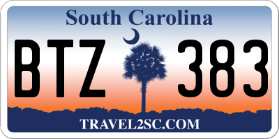 SC license plate BTZ383
