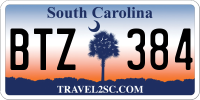 SC license plate BTZ384
