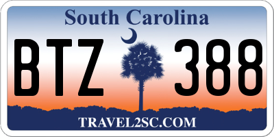 SC license plate BTZ388