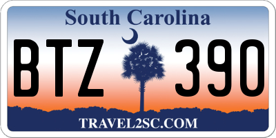 SC license plate BTZ390