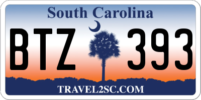 SC license plate BTZ393