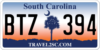 SC license plate BTZ394