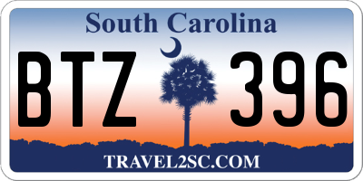 SC license plate BTZ396