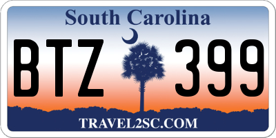 SC license plate BTZ399