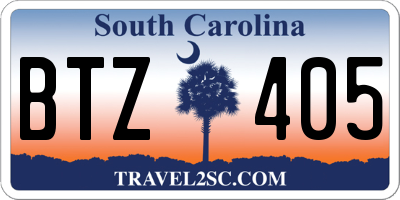 SC license plate BTZ405