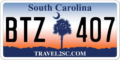 SC license plate BTZ407