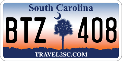 SC license plate BTZ408
