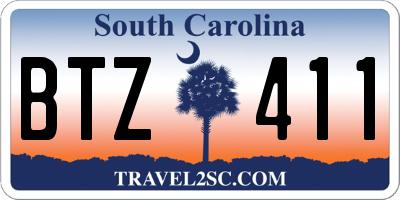 SC license plate BTZ411