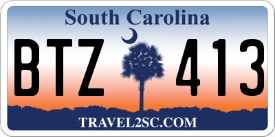 SC license plate BTZ413