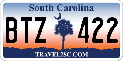 SC license plate BTZ422
