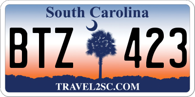 SC license plate BTZ423