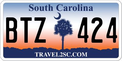 SC license plate BTZ424