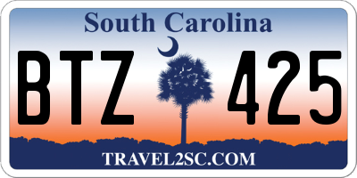 SC license plate BTZ425