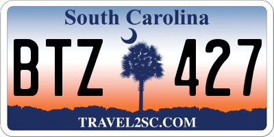 SC license plate BTZ427