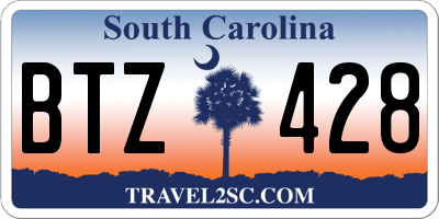 SC license plate BTZ428