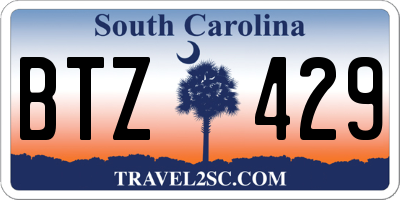 SC license plate BTZ429