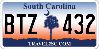 SC license plate BTZ432
