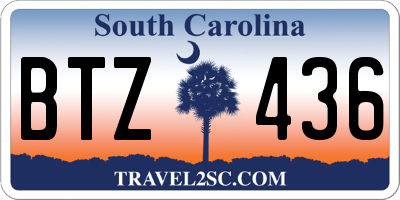SC license plate BTZ436