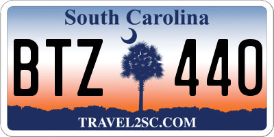 SC license plate BTZ440