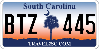 SC license plate BTZ445